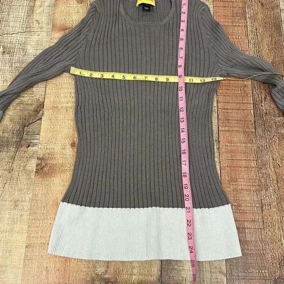 St. John Womens Wool Blend Ribbed Color Block Sweater/ Blouse - Picture 7 of 9